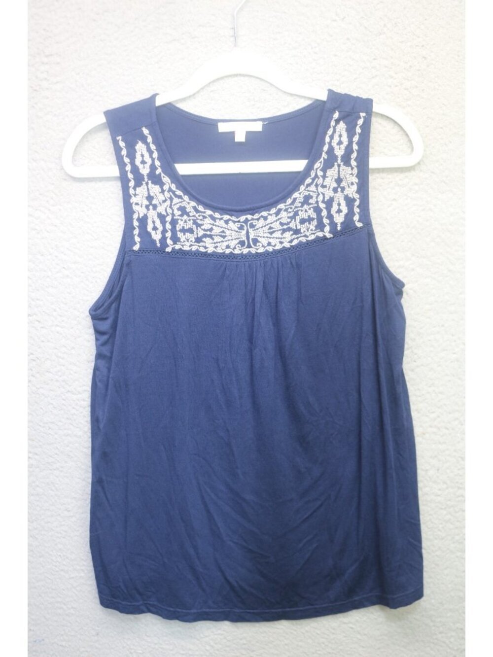 Skies are Blue Sleeveless Embroidered Tunic-Medium-BOHO-Soft